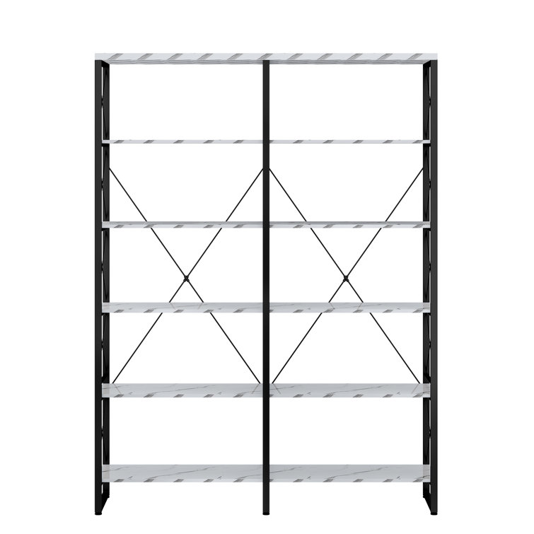 Khajag double etagere deals bookcase